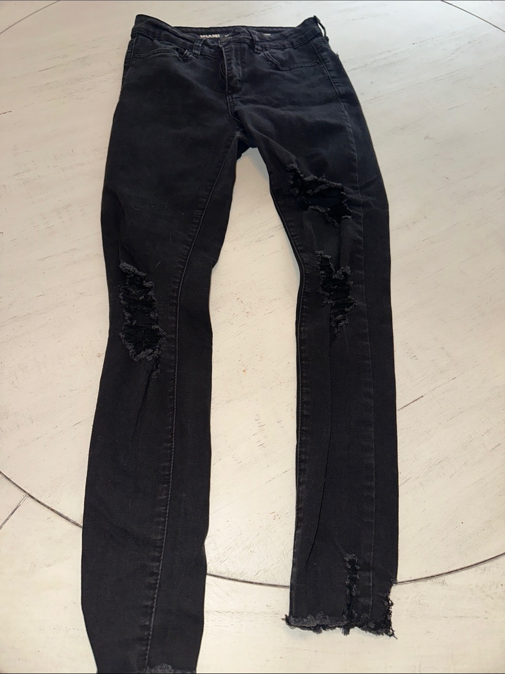 miami Black Distressed Skinny Jeans